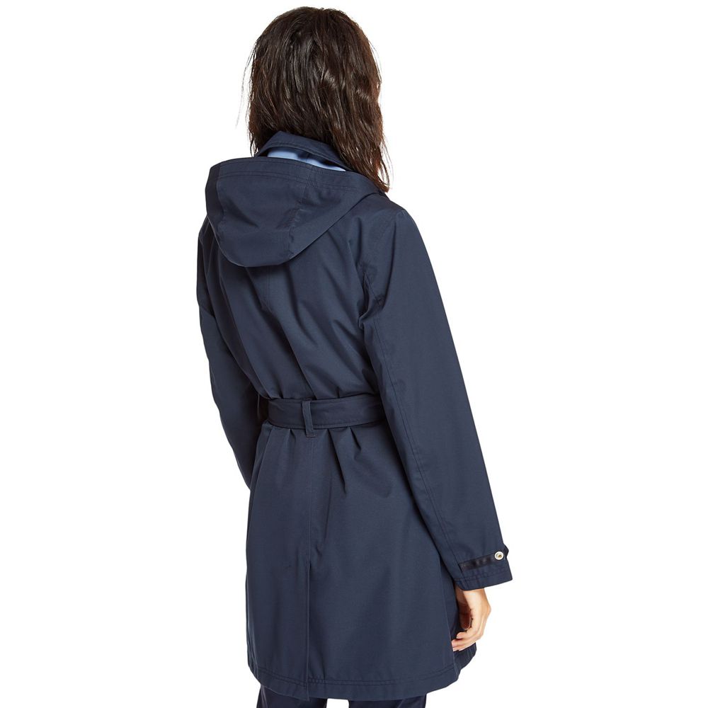 Timberland Womens Coats Classic Waterproof Trench - Navy - India CL5891624